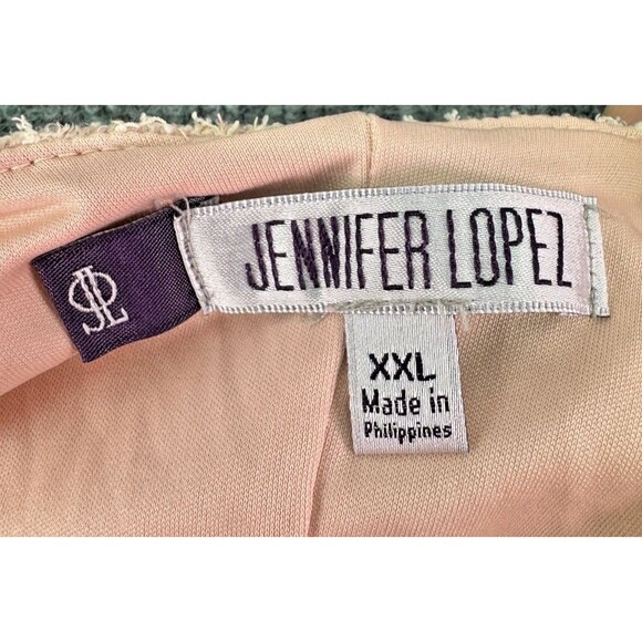 Jennifer Lopez XXL Pink Textured Sequin Sheath Dress Long Sleeve Party Cocktail - Picture 14 of 16